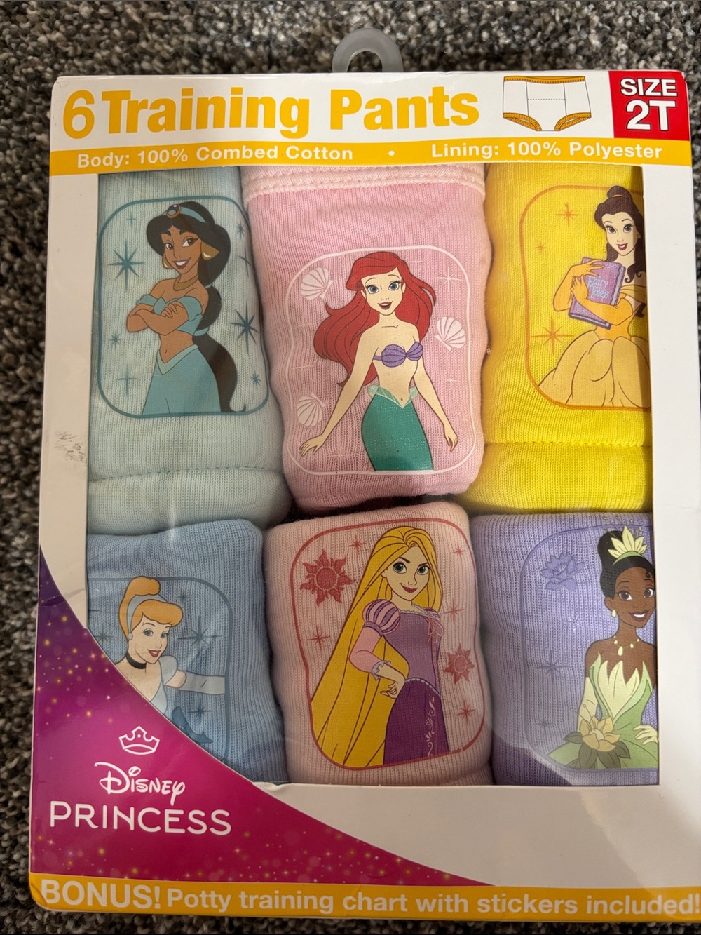 2T Disney Princess 6-Pack Training Pants